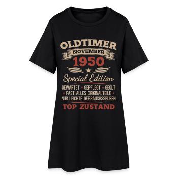 Cadeau 75ème anniversaire Voiture de collection Novembre 1950 - Robe T-shirt Femme - noir - Devant