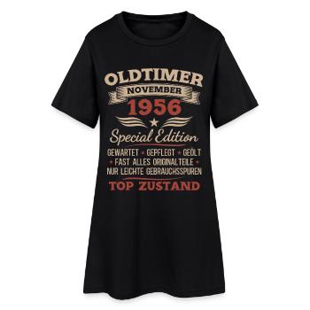 70th Birthday Gift Vintage Car November 1956 - Women’s T-Shirt Dress - black - Front
