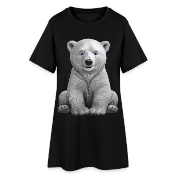 Eisbaer - Frauen T-Shirt-Kleid - Schwarz - Vorne