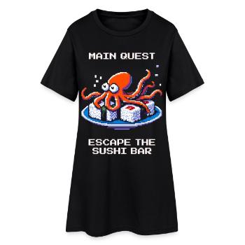 Escape from the Sushi Bar | Octopus Humor - Women’s T-Shirt Dress - black - Front