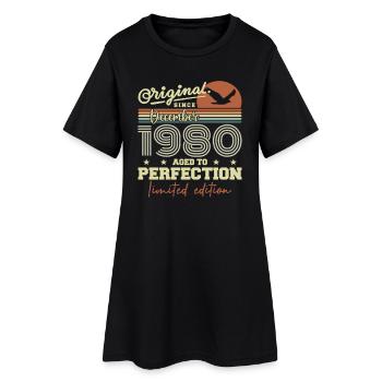 45th Birthday | Original December 1980 - Women’s T-Shirt Dress - black - Front