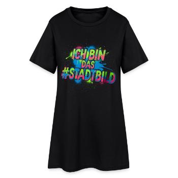 Urban_Graffiti_T-chemise - Robe T-shirt Femme - noir - Devant