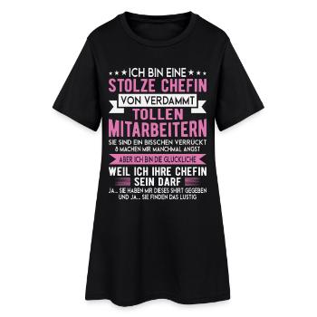 Fier patron employé dire chemise - Robe T-shirt Femme - noir - Devant