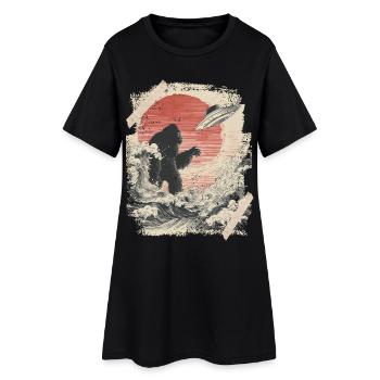 Bigfoot Cryptide Design Créature mythique OVNI - Robe T-shirt Femme - noir - Devant