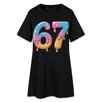 67 gouttes de crème glacée - Robe T-shirt Femme - noir - Devant