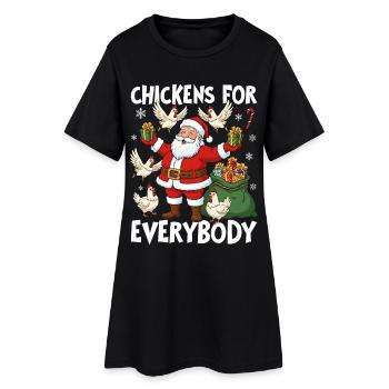 Des poulets pour tout le monde - Robe T-shirt Femme - noir - Devant