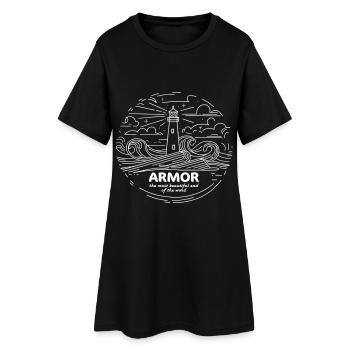 Tshirt Côtes d'Armor Bretagne Fierté - Robe T-shirt Femme - noir - Devant