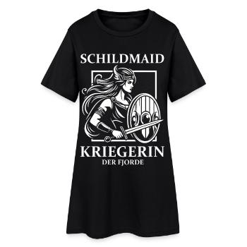 Conception de la jeune fille du bouclier – Guerrier des fjords - Robe T-shirt Femme - noir - Devant