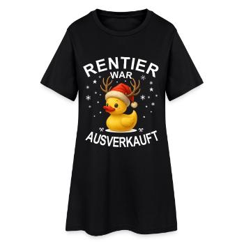 Funny Christmas Shirt Reindeer était épuisé - Robe T-shirt Femme - noir - Devant