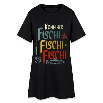 Chemise de pêcheur drôle Come Here Fischi Fischi - Robe T-shirt Femme - noir - Devant
