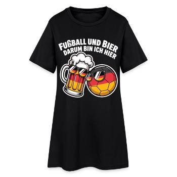 Fußball und Bier – Deutschland Fan Spruch - Frauen T-Shirt-Kleid - Schwarz - Vorne