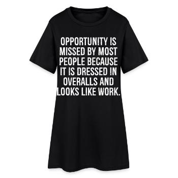 l’occasion est manquée par la plupart des gens parce qu’elle - Robe T-shirt Femme - noir - Devant