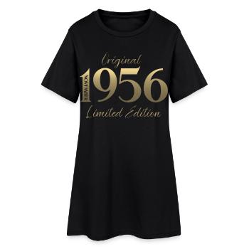 70. Geburtstag Original November Jahrgang 1956  - Frauen T-Shirt-Kleid - Schwarz - Vorne