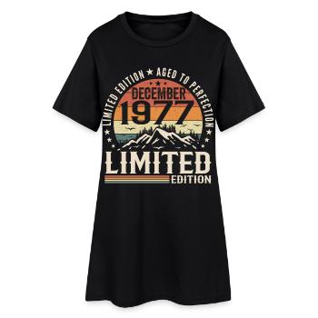 December 1977 - Women’s T-Shirt Dress - black - Front