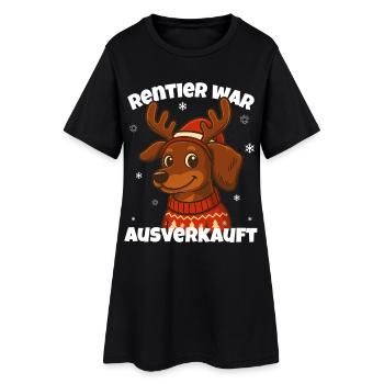 Le renne était épuisé – Teckel drôle - Robe T-shirt Femme - noir - Devant