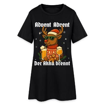 Advent Advent – The battery burns Reindeer - Women’s T-Shirt Dress - black - Front