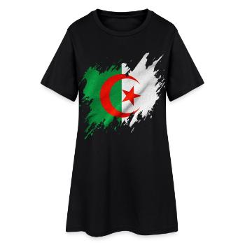 Drapeau de l’Algérie, style déchiré - Robe T-shirt Femme - noir - Devant