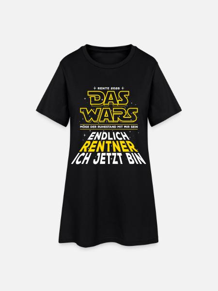 Das Wars Rente 2026 Endlich Rentner ich jetzt bin - Frauen T-Shirt-Kleid - Schwarz