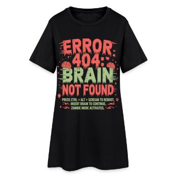 Error 404 Gehirn nicht gefunden Zombie - Frauen T-Shirt-Kleid - Schwarz - Vorne