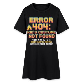 Error 404 Kinderkostüm nicht gefunden - Frauen T-Shirt-Kleid - Schwarz - Vorne