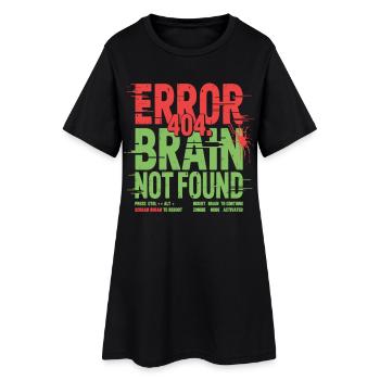 Error 404 Gehirn nicht gefunden Zombie - Frauen T-Shirt-Kleid - Schwarz - Vorne