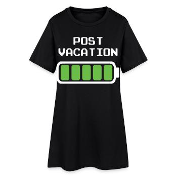 Conception post-vacances - Indicateur de batterie pleine - Robe T-shirt Femme - noir - Devant