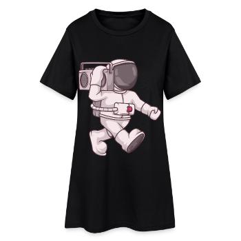 Astronauten-Ghettoblaster - Frauen T-Shirt-Kleid - Schwarz - Vorne