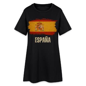 Drapeau grunge de l’Espagne, fierté espagnole - Robe T-shirt Femme - noir - Devant