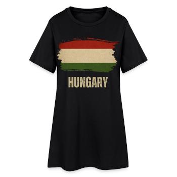 Drapeau grunge de la Hongrie, fierté hongroise - Robe T-shirt Femme - noir - Devant