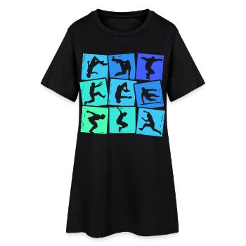 Parkour Extremsportler Parcouring Parcour Jungen - Frauen T-Shirt-Kleid - Schwarz - Vorne
