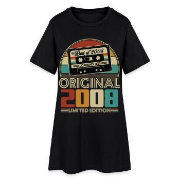 2008 Vintage Jahrgang Geburtstag Retro Geschenk - Frauen T-Shirt-Kleid - Schwarz - Vorne
