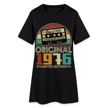 1976 Vintage Jahrgang Geburtstag Retro Geschenk - Frauen T-Shirt-Kleid - Schwarz - Vorne
