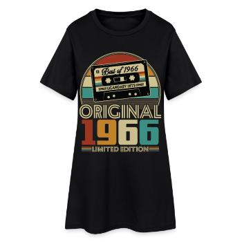 1966 Vintage Jahrgang Geburtstag Retro Geschenk - Frauen T-Shirt-Kleid - Schwarz - Vorne
