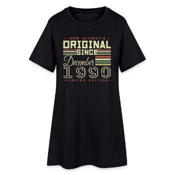 35th Birthday | Original December 1990 - Women’s T-Shirt Dress - black - Front