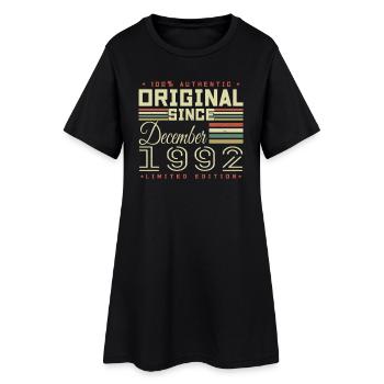 Anniversaire 33 ans | Originale Décembre 1992 - Robe T-shirt Femme - noir - Devant