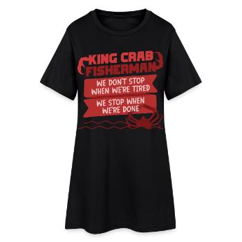 Alaska Königskrabben - Frauen T-Shirt-Kleid - Schwarz - Vorne