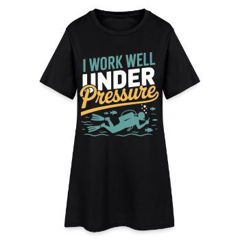 Taucher unter Druck - Je travaille bien sous pression - Robe T-shirt Femme - noir - Devant