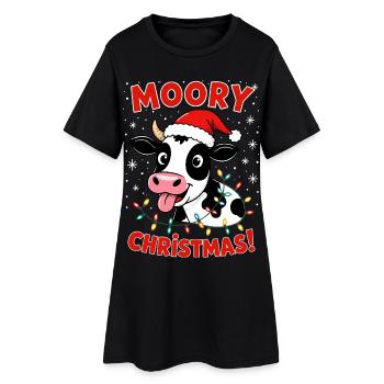 Ferme fermière de Noël en forme de vache - Robe T-shirt Femme - noir - Devant