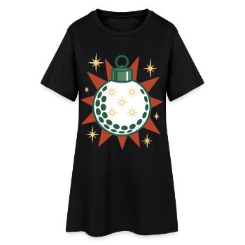 Drôle de balle de golf Joyeux Noël - Robe T-shirt Femme - noir - Devant