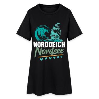 Vacances à la mer du Nord NORDDEICH OSTHOLSTEIN Fun - Robe T-shirt Femme - noir - Devant