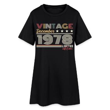 Cadeau Décembre 1978 - Robe T-shirt Femme - noir - Devant
