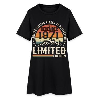Décembre 1971 - Robe T-shirt Femme - noir - Devant