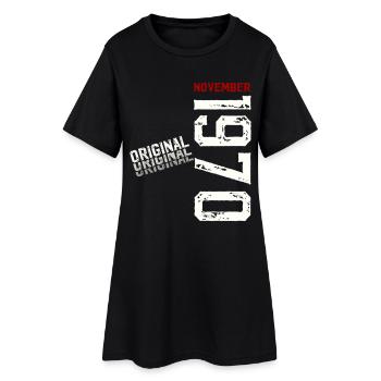 55ème Anniversaire Original Novembre Millésime 1970 - Robe T-shirt Femme - noir - Devant