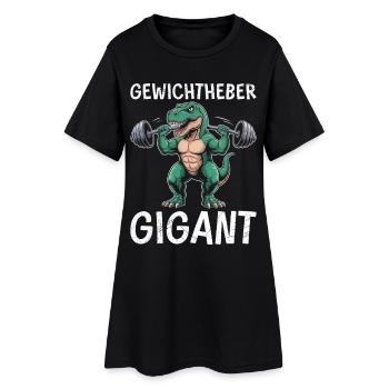 GÉANT D’HALTÉROPHILIE Dinosaure Drôle - Robe T-shirt Femme - noir - Devant