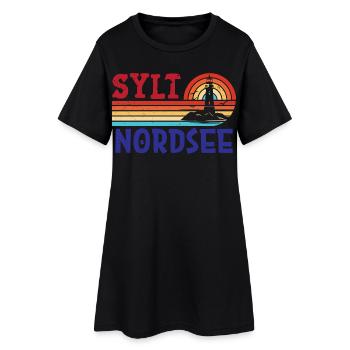 Vacances à la mer du Nord SYLT ÎLE DE LA MER DU NORD Fun - Robe T-shirt Femme - noir - Devant