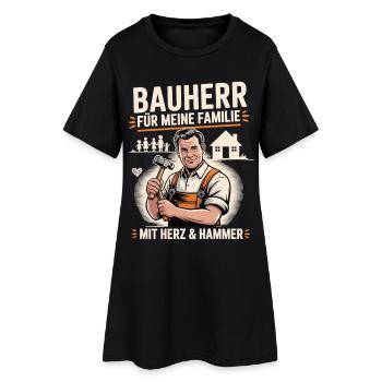 Builder For family with heart & hammer - Women’s T-Shirt Dress - black - Front