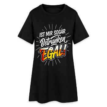 Drunk No Matter Saying Retro Beer Party Statement - Women’s T-Shirt Dress - black - Front