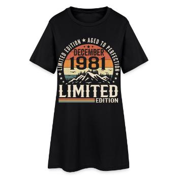 Décembre 1981 - Robe T-shirt Femme - noir - Devant
