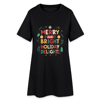 Merry and Bright Holiday Delight - Women’s T-Shirt Dress - black - Front