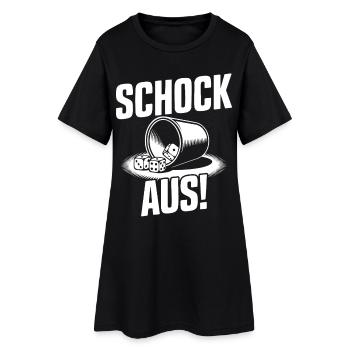 Schock Aus! Lustiges Schocken Würfeln Knobeln - Frauen T-Shirt-Kleid - Schwarz - Vorne
